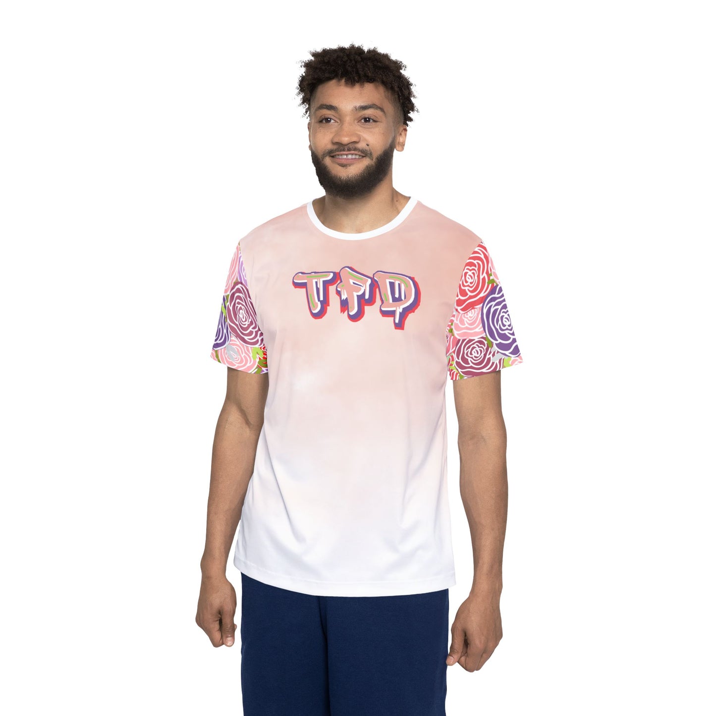 Pastel Rose Sports Jersey — 'TAO' Graphic All-Over Print