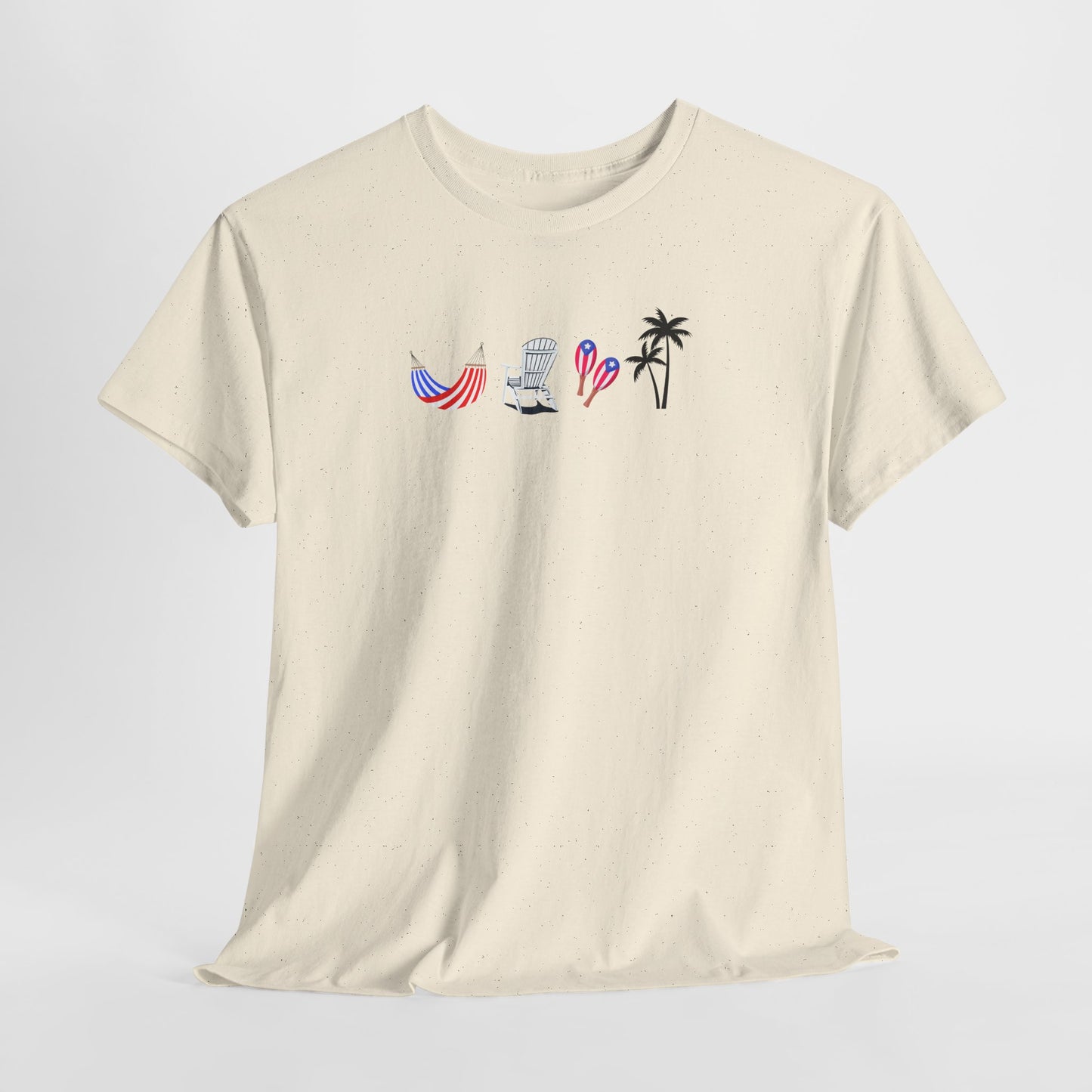 Summer Vibes Unisex Heavy Cotton Tee - Relaxed Fit Beach Graphic Shirt