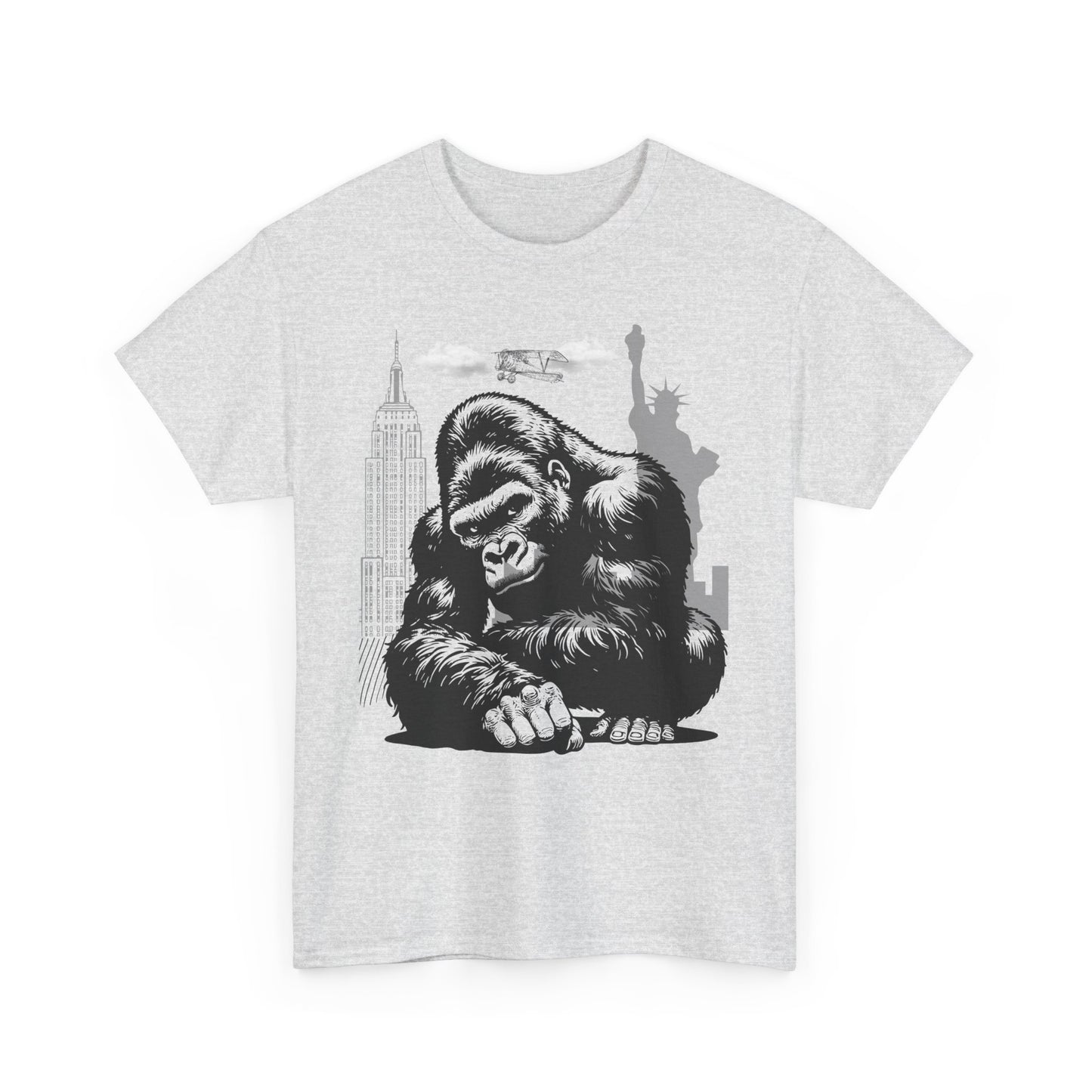 Urban Jungle Unisex Heavy Cotton Tee - Graphic Gorilla Design