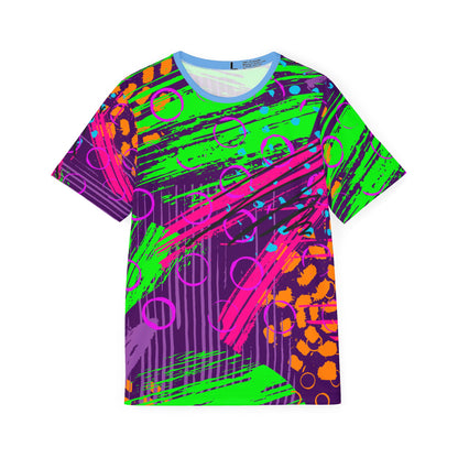 Abstract Geo-Pattern Men's Sports Jersey — Colorblock Neon Maze Design