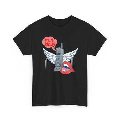 Retro Winged Phone Graphic Tee | Casual Vintage Style, Perfect Gift for Music Lovers, Trendy Outfit, Unique T-Shirt