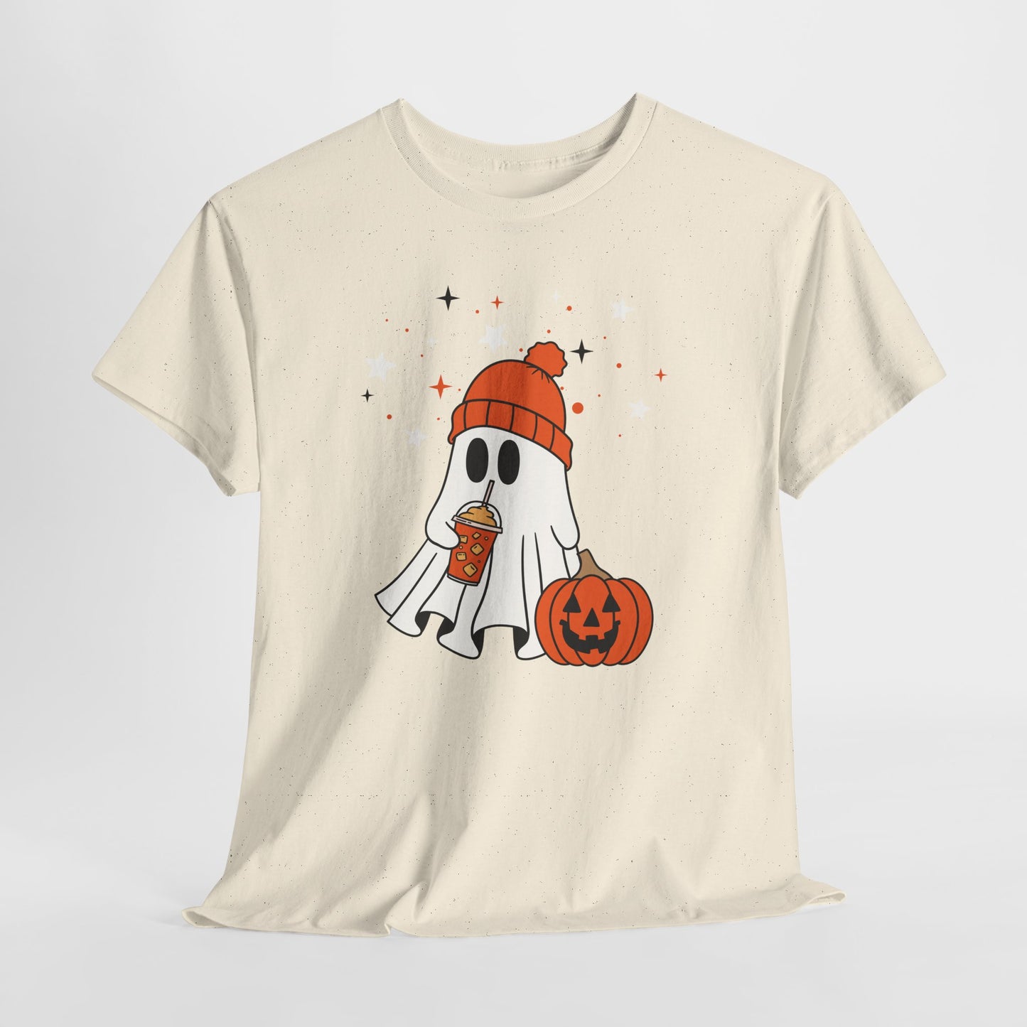 Halloween Ghost Unisex Heavy Cotton Tee, Spooky T-Shirt, Fall Fashion, October Vibes, Graphic Tee, Halloween Apparel, Ghost Design
