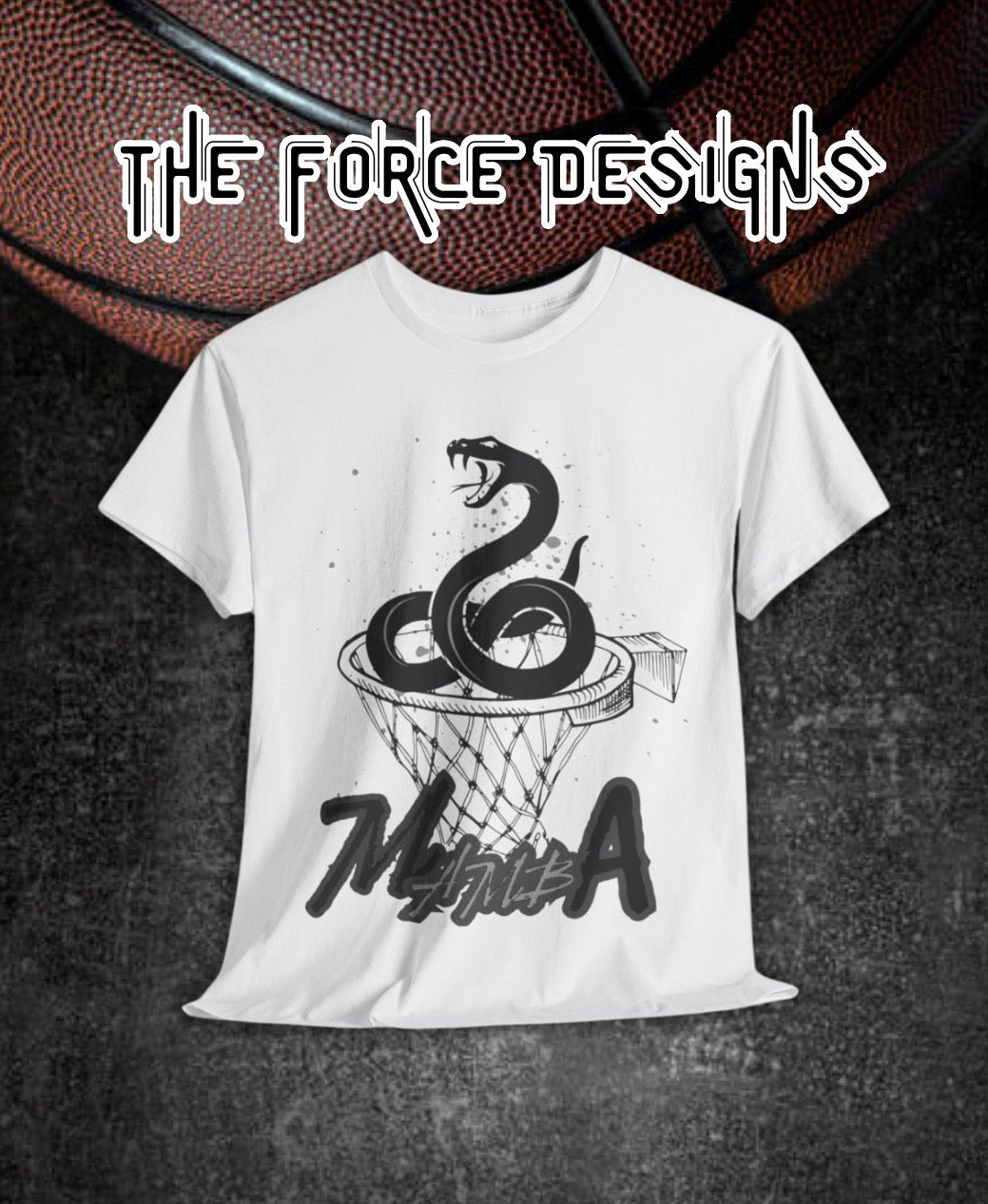 Black Mamba, The Force Designs, snake, snake shirt, basketball, bball, basketball shirt,Unisex Heavy Cotton Tee