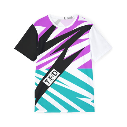 Flash Purp,Men's Sports Jersey — Bold Teal & Purple Abstract Athletic Tee (TFD)