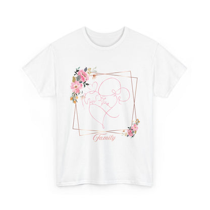 Floral Family Love Tee, Comfortable Unisex Cotton Shirt for Family Gatherings, Birthdays, Mother's Day, Everyday Wear, Gift Idea