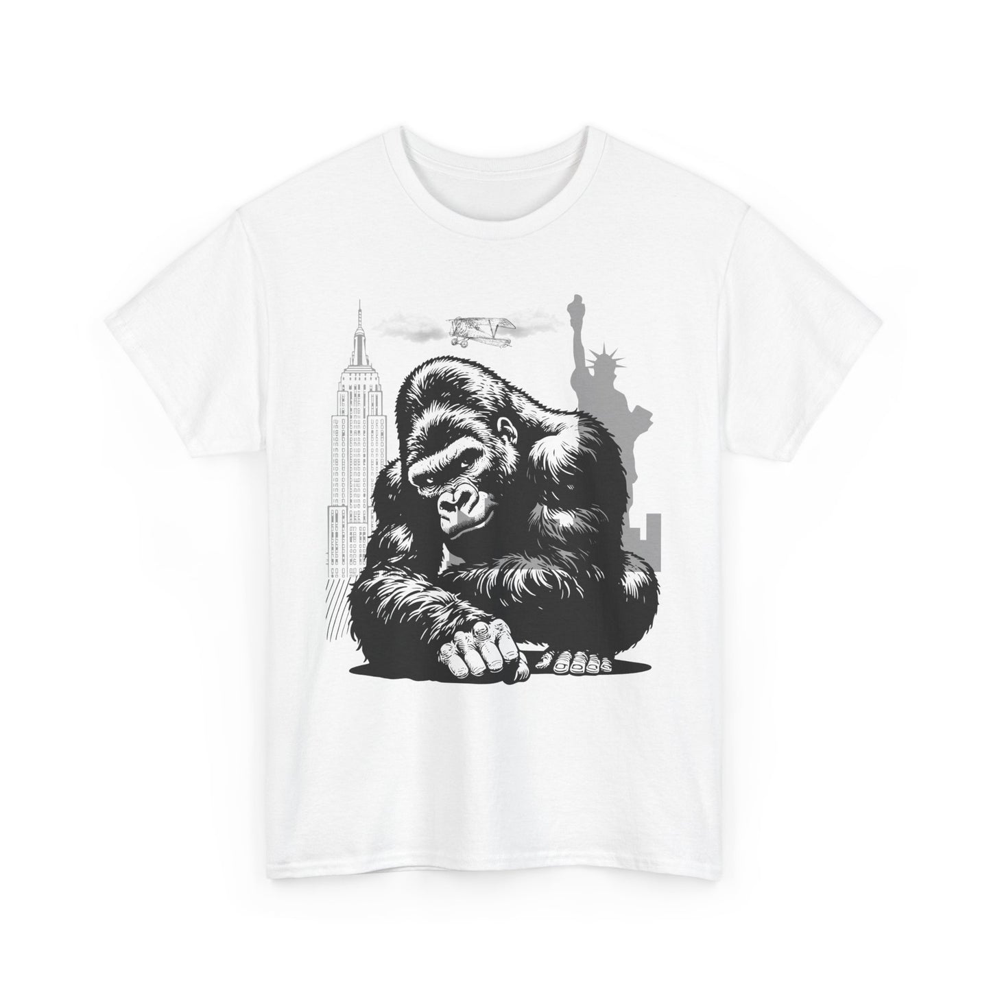 Urban Jungle Unisex Heavy Cotton Tee - Graphic Gorilla Design