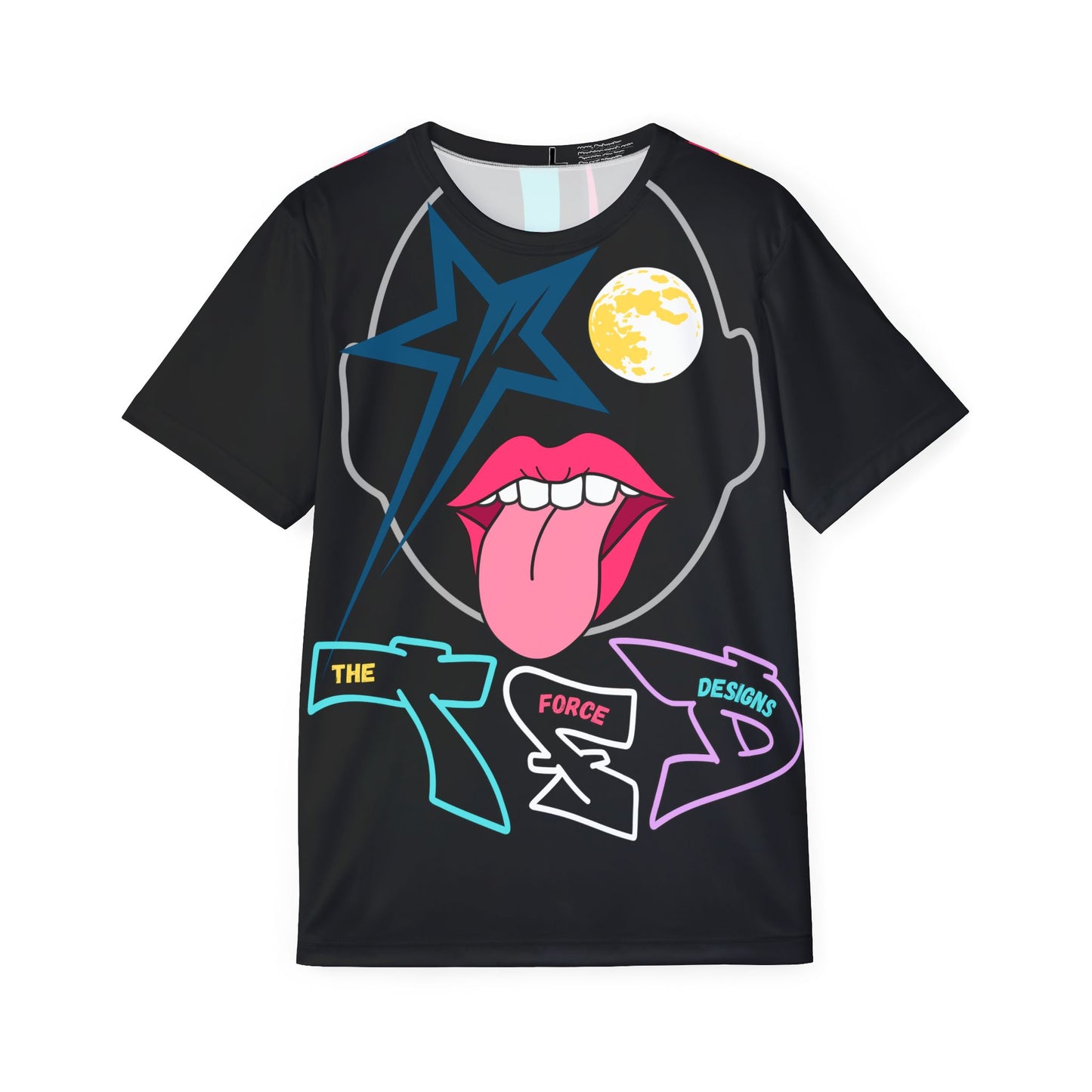 Graphic Jersey — Retro Rock Star Tongue Design