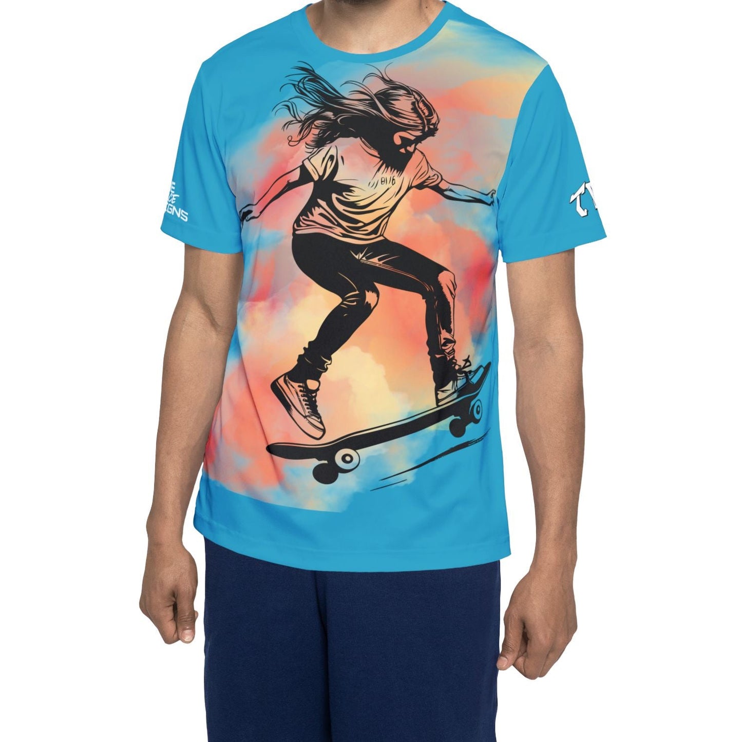 Skateboarder Graphic Jersey — Men’s All-Over Print Skate Tee