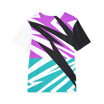 Flash Purp,Men's Sports Jersey — Bold Teal & Purple Abstract Athletic Tee (TFD)