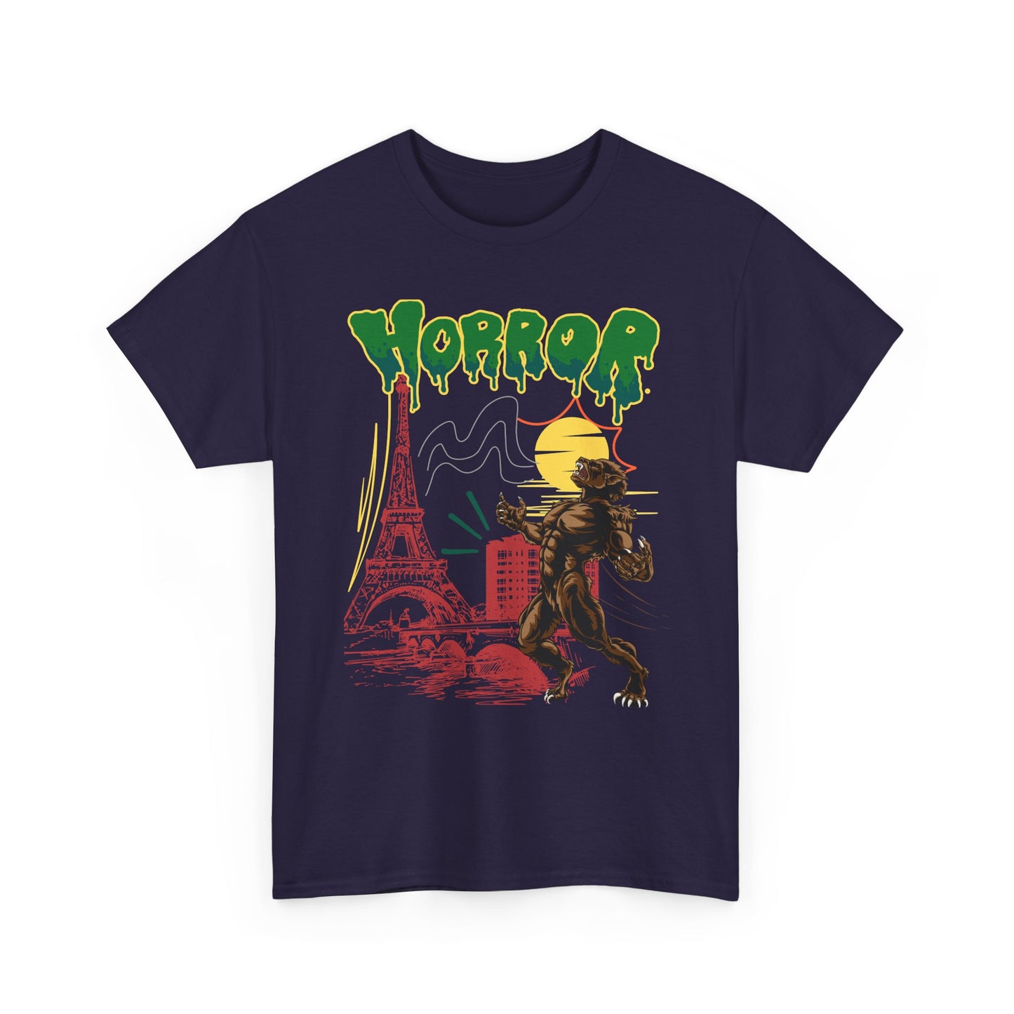Horror Wolfman Graphic Tee - Unisex Heavy Cotton Shirt for Halloween, Horror Movie Fans, Comfortable Casual Wear, Graphic Tee, Unique Gift