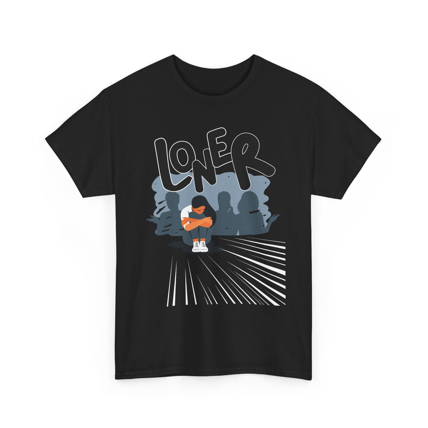 Loner Unisex Heavy Cotton Tee - Casual Streetwear for Introverts