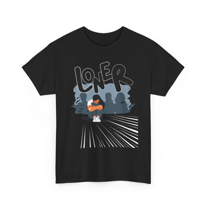 Loner Unisex Heavy Cotton Tee - Casual Streetwear for Introverts