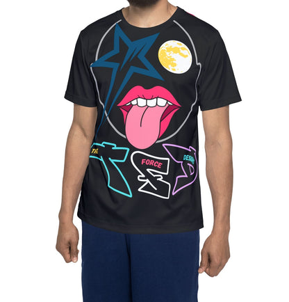 Graphic Jersey — Retro Rock Star Tongue Design