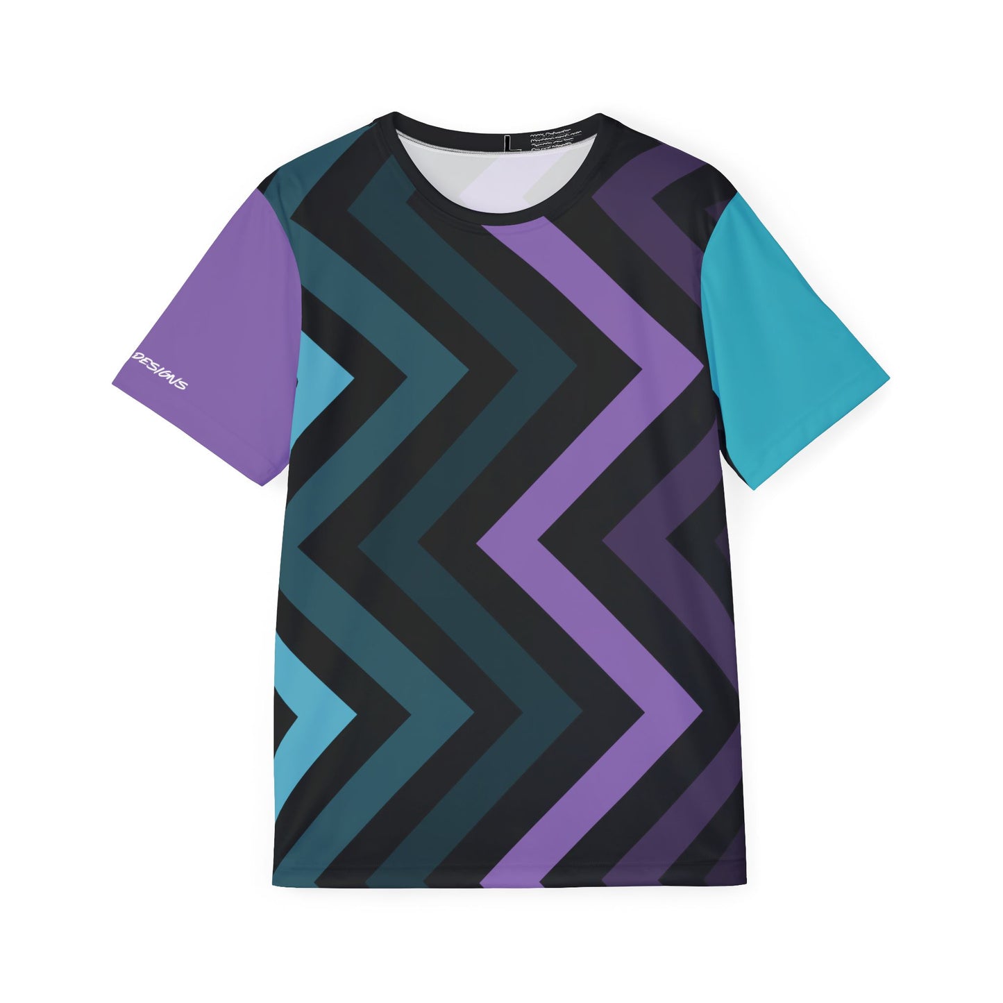Geometric Chevron Sports Jersey — Purple & Teal All-Over Print