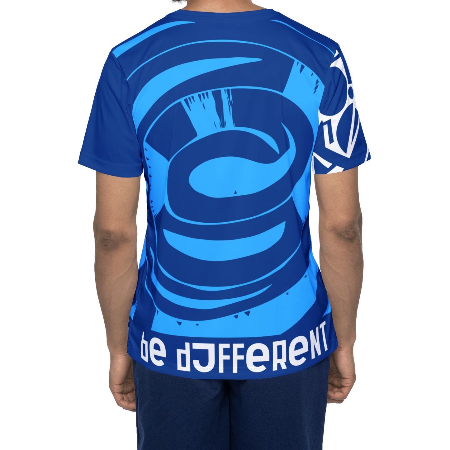 Blue Swirl Men's Sports Jersey — All-Over Print Athletic Tee