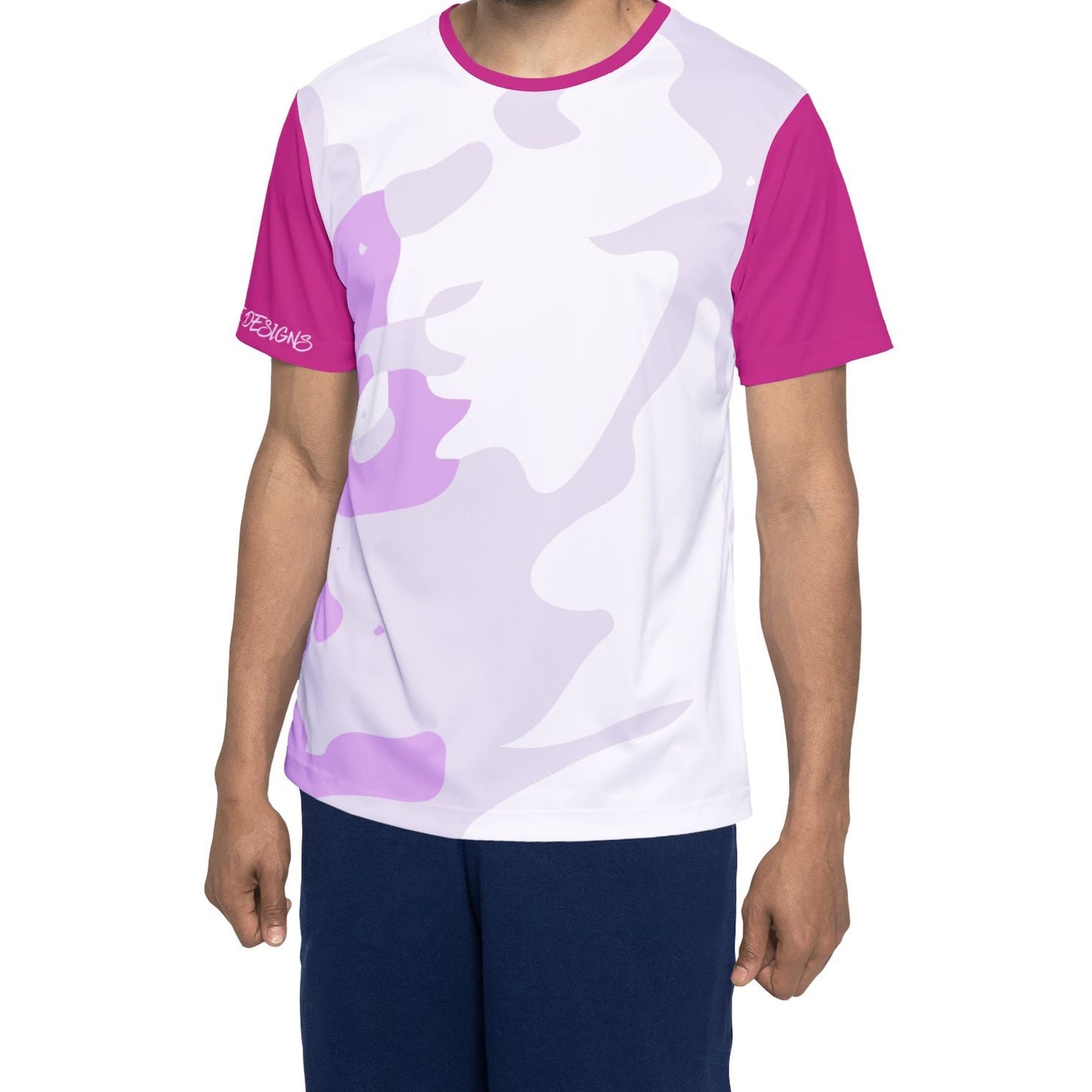 Pink Camo Men's Sports Jersey — All-Over Print Athletic Tee