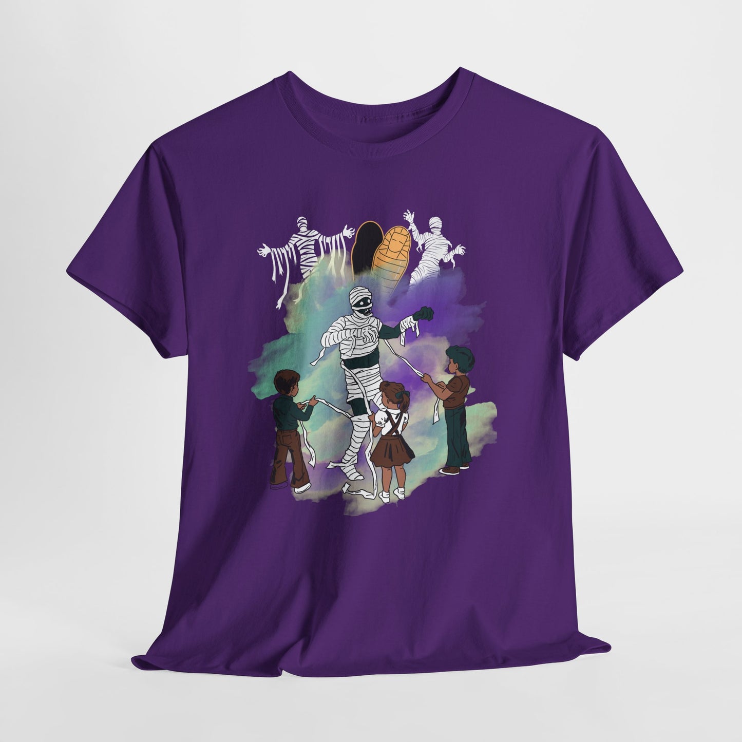 Unwrapped,Spooky Halloween Unisex Heavy Cotton Tee, Graphic Tee, Horror T-Shirt, Halloween Costume Shirt, Fun Monster Tee, Trick or Treat Apparel