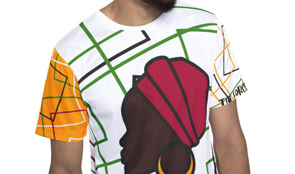 African Graphic Sports Jersey — Bold Headwrap Silhouette AOP