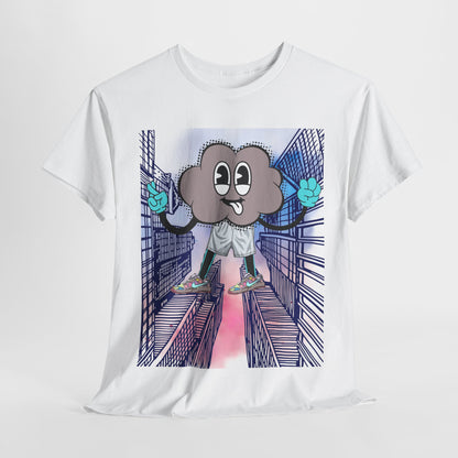 Urban Cartoon Unisex Heavy Cotton Tee - Street Style Graphic T-Shirt