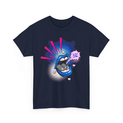 Expressive Graphic Tee - Bold Mouth Design for Trendsetters