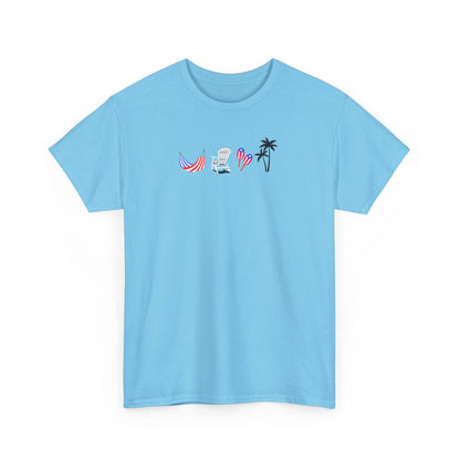 Summer Vibes Unisex Heavy Cotton Tee - Relaxed Fit Beach Graphic Shirt
