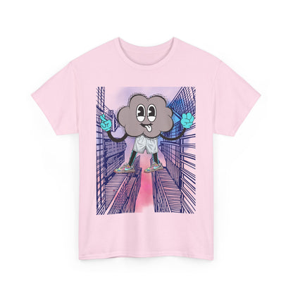 Urban Cartoon Unisex Heavy Cotton Tee - Street Style Graphic T-Shirt