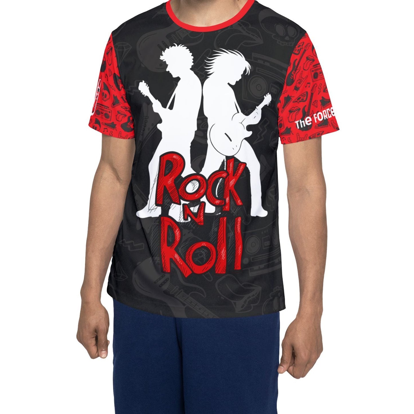Rock 'N' Roll Men's Jersey — Guitar Silhouette Music Tee