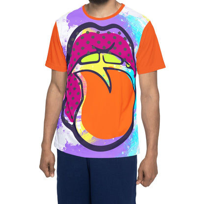 Pop Art Tongue Sports Jersey — Vibrant All-Over-Print Men’s Athletic Tee