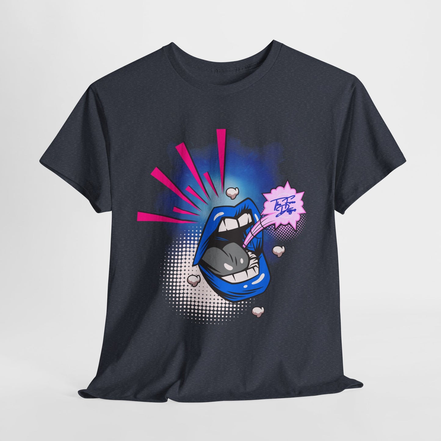 Expressive Graphic Tee - Bold Mouth Design for Trendsetters