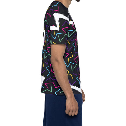 Retro Neon Zigzag Sports Jersey — 80s Throwback All-Over Print