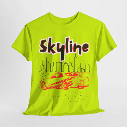 Skyline Graphic Tee, Cool Car Lover Shirt, Urban Style T-shirt, Gift for Car Enthusiasts, Unisex Cotton Top, Streetwear Fashion