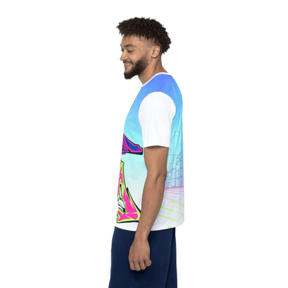Men's Graffiti Sports Jersey — Neon Streetwear Athletic Tee