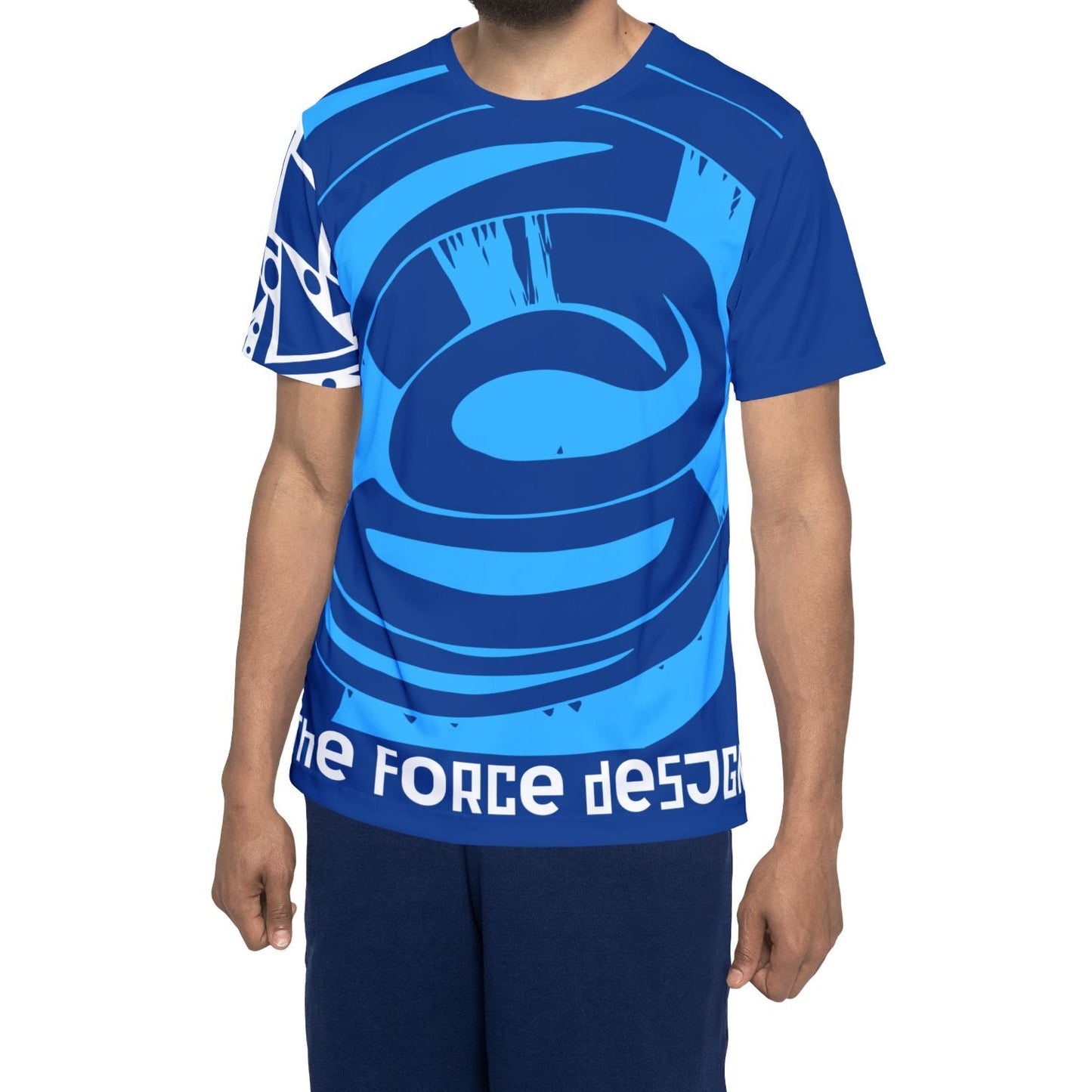Blue Swirl Men's Sports Jersey — All-Over Print Athletic Tee