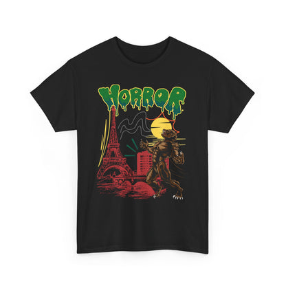 Horror Wolfman Graphic Tee - Unisex Heavy Cotton Shirt for Halloween, Horror Movie Fans, Comfortable Casual Wear, Graphic Tee, Unique Gift