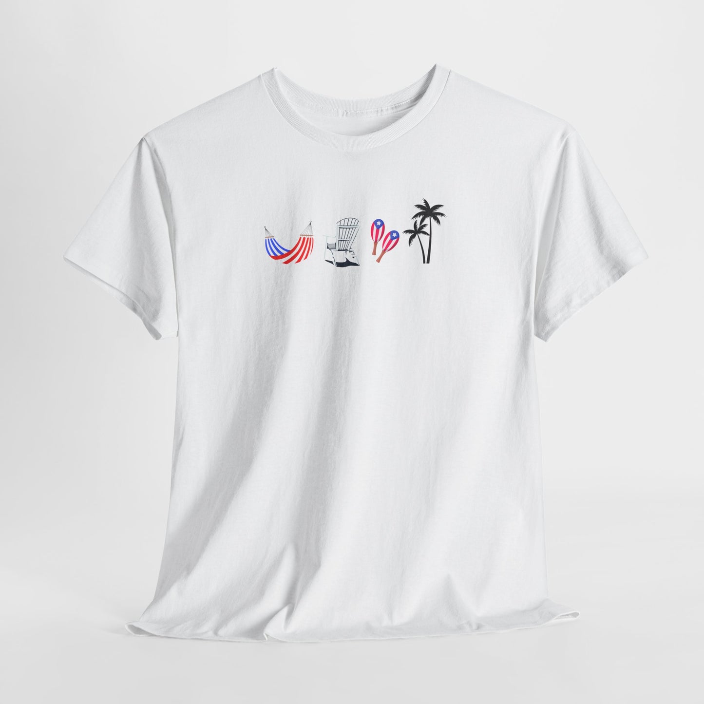 Summer Vibes Unisex Heavy Cotton Tee - Relaxed Fit Beach Graphic Shirt