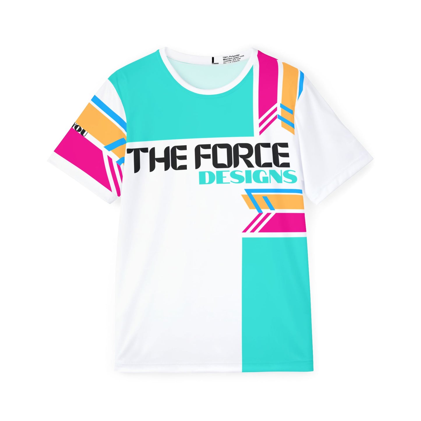 Flow brite Men's Sports Jersey - The Force Designs Retro Teal & Pink Athletic Tee