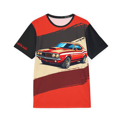 Retro Muscle Car Sports Jersey — Red Classic Racing Tee