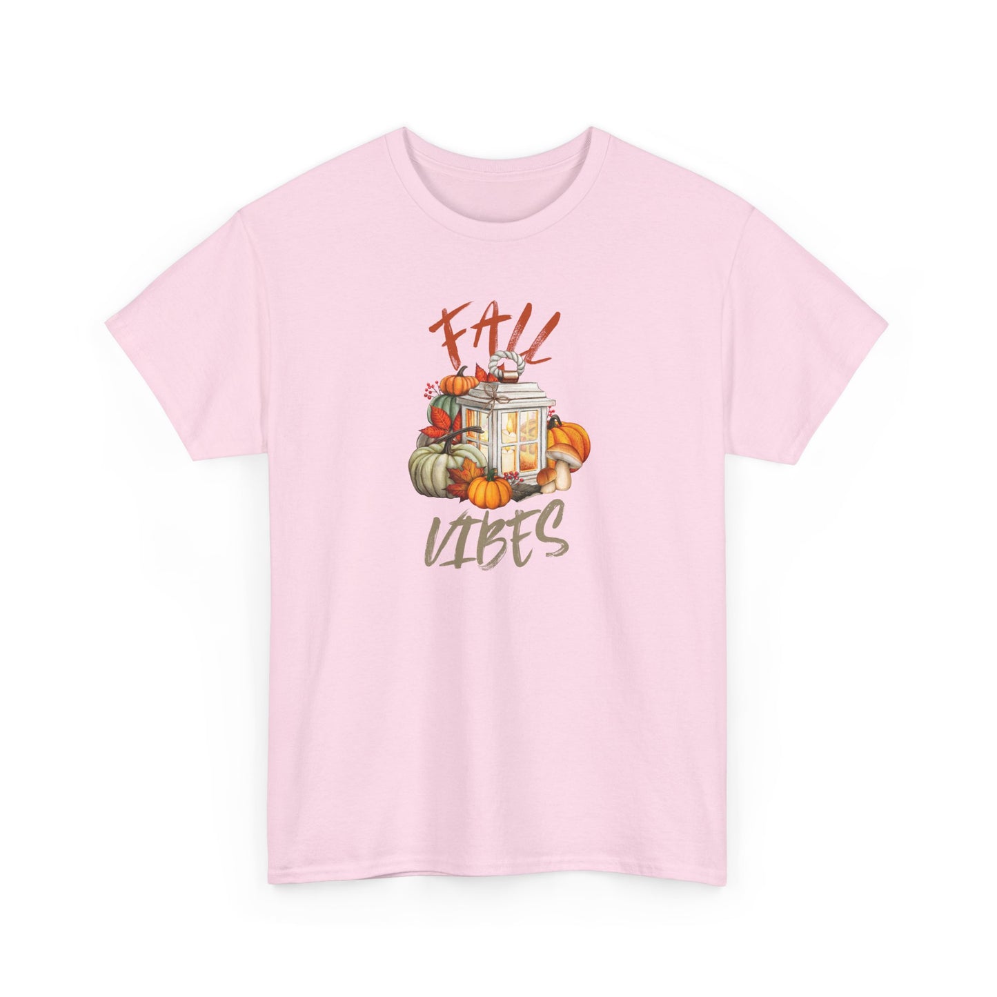 Fall Vibes Unisex Heavy Cotton Tee, Autumn T-shirt, Harvest Apparel, Thanksgiving Gift, Seasonal Fashion Statement, Cozy Fall Wear