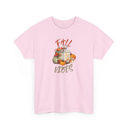 Fall Vibes Unisex Heavy Cotton Tee, Autumn T-shirt, Harvest Apparel, Thanksgiving Gift, Seasonal Fashion Statement, Cozy Fall Wear