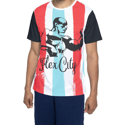 Flex City Men's Sports Jersey — Retro Striped Gym Tee