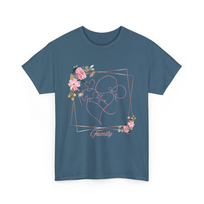 Floral Family Love Tee, Comfortable Unisex Cotton Shirt for Family Gatherings, Birthdays, Mother's Day, Everyday Wear, Gift Idea
