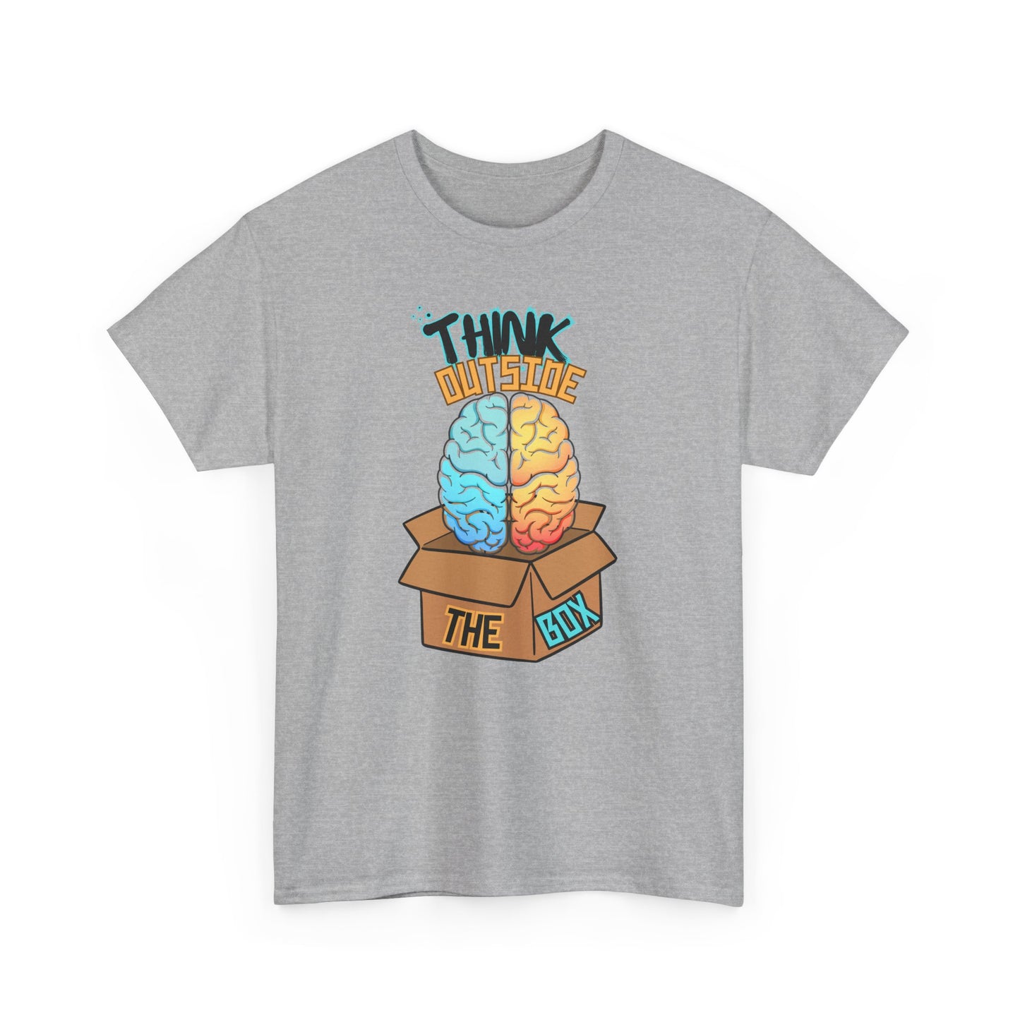 Think Outside The Box, The Force Designs, Outside The Box, Thinking shirt, funny shirt, quote shirt, message shirt, Unisex Heavy Cotton Tee