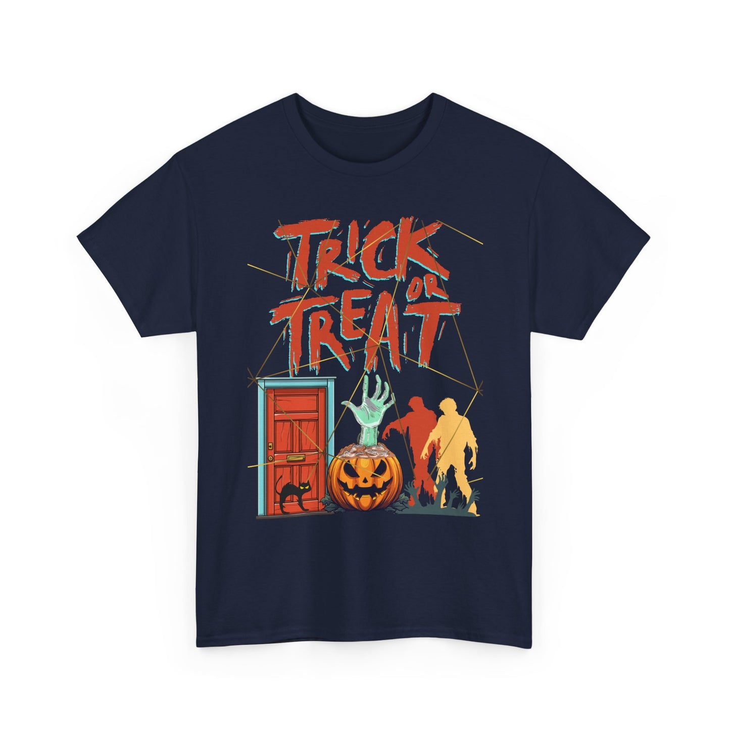 Halloween Trick or Treat Tee, Unisex Heavy Cotton T-Shirt, Spooky Shirt, Fall Fashion, Halloween Costume, Gift for Kids & Adults