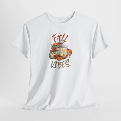 Fall Vibes Unisex Heavy Cotton Tee, Autumn T-shirt, Harvest Apparel, Thanksgiving Gift, Seasonal Fashion Statement, Cozy Fall Wear