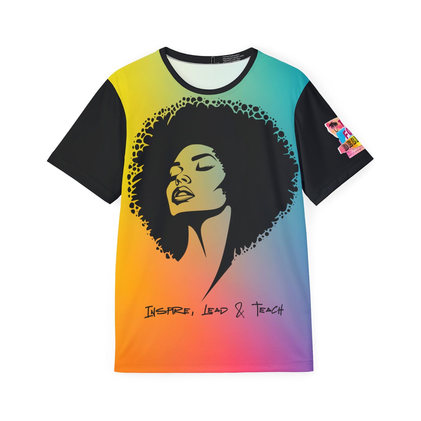Inspire, lead, & teach Sports Jersey — Afro Silhouette 'Inspire, Lead & Teach' All-Over Print