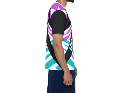 Flash Purp,Men's Sports Jersey — Bold Teal & Purple Abstract Athletic Tee (TFD)