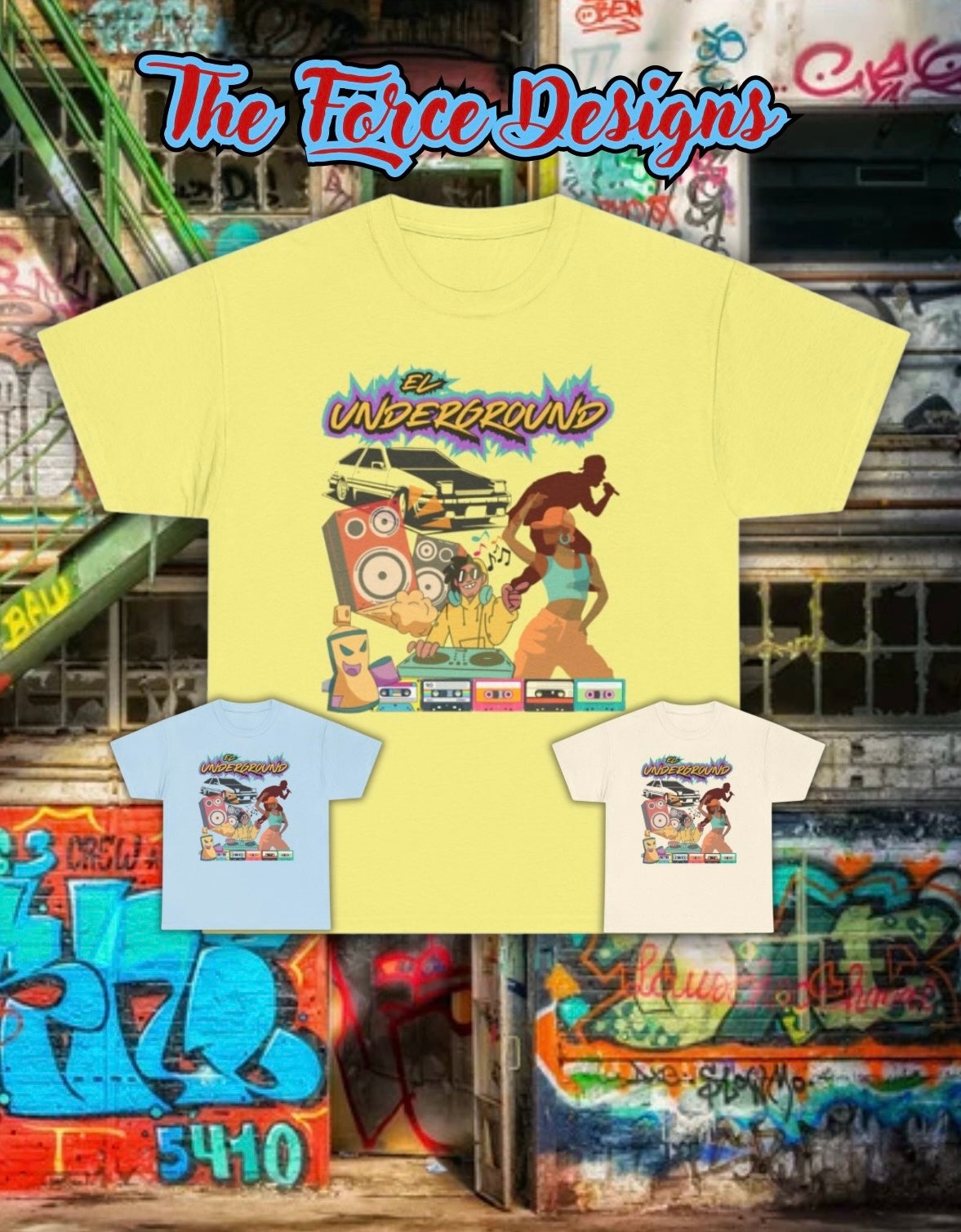 El Underground, The Force Designs, 90s, classicos, reggae, reggaeton, culture, hip hop,Unisex Heavy Cotton Tee
