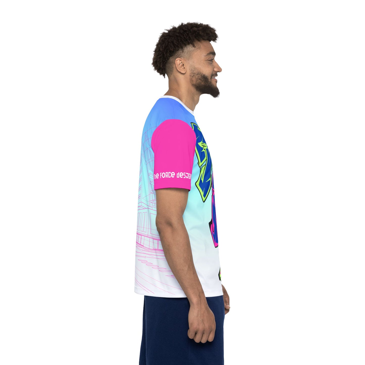Men's Graffiti Sports Jersey — Neon Streetwear Athletic Tee