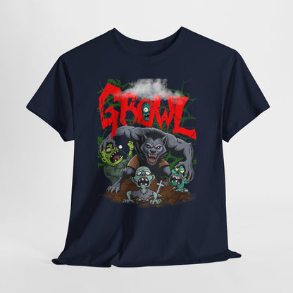 Growl,Unisex Graphic Tee, Horror-Themed T-Shirt, Perfect for Halloween, Casual Wear, Gift for Fans, Spooky Vibe