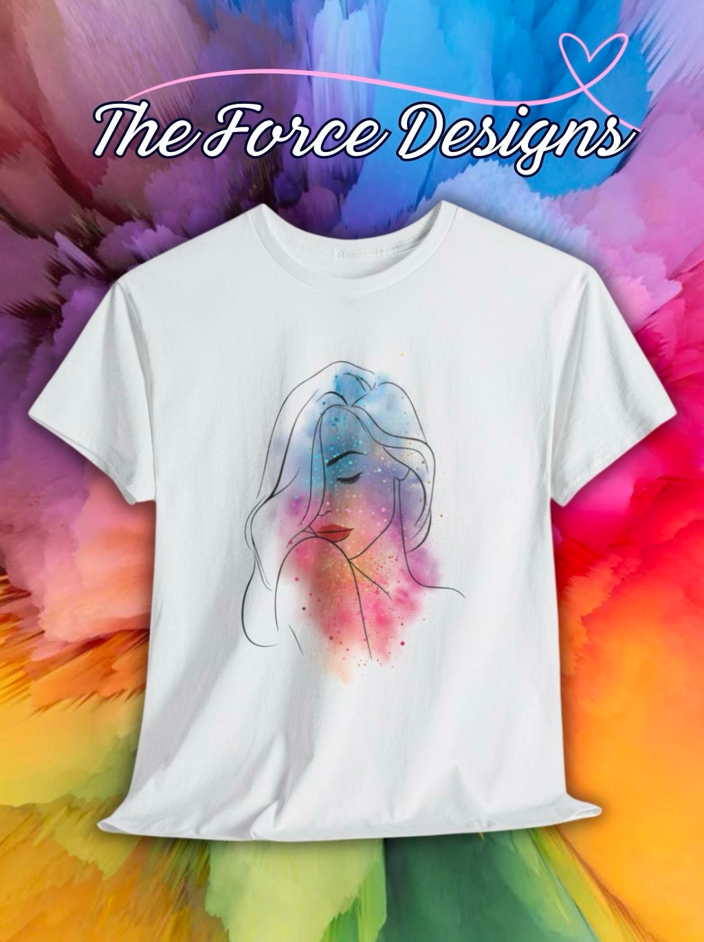 Lady Abstract, The Force Designs, abstract shirt, woman shirt, lady art, Unisex Heavy Cotton Tee